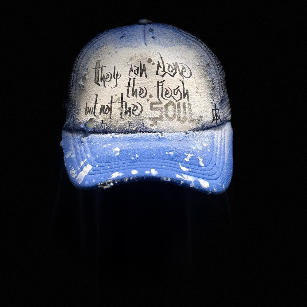 “Prayer & Prepare”  hand painted trucker